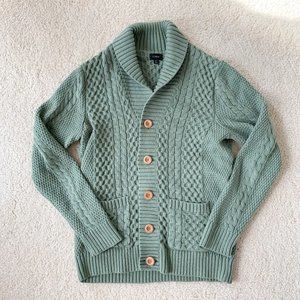 JCREW Cable-Knit Shawl-Collar Cardigan Sweater